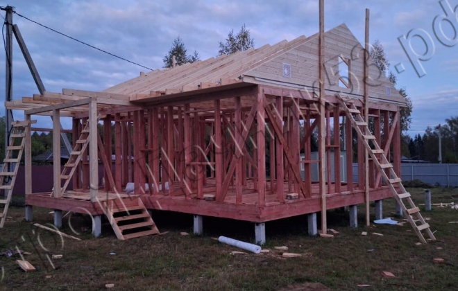 4 Каркасный дом Д-139, 8х7м, 62 М², Московская область, Сергиево  Посадский район, ДНТ Удачное (25)